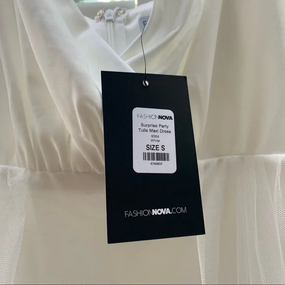 FASHION NOVA White tulle maxi wedding dress, NWT - Picture 8 of 11